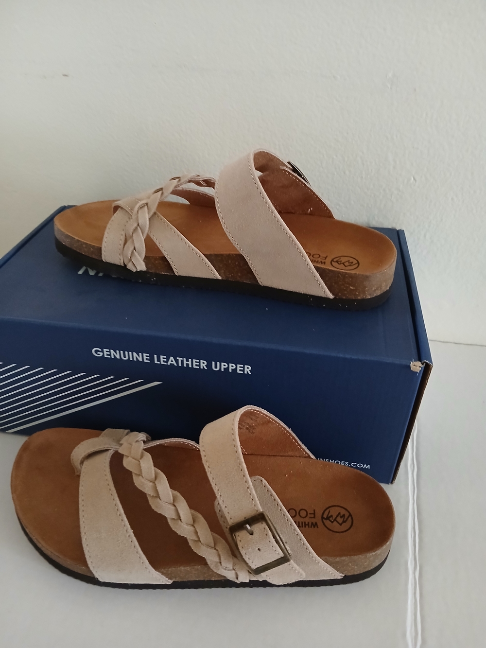 White Mountain Size 8 Women's Taupe Braided Strap Sandals $40 - Picture 9 of 9